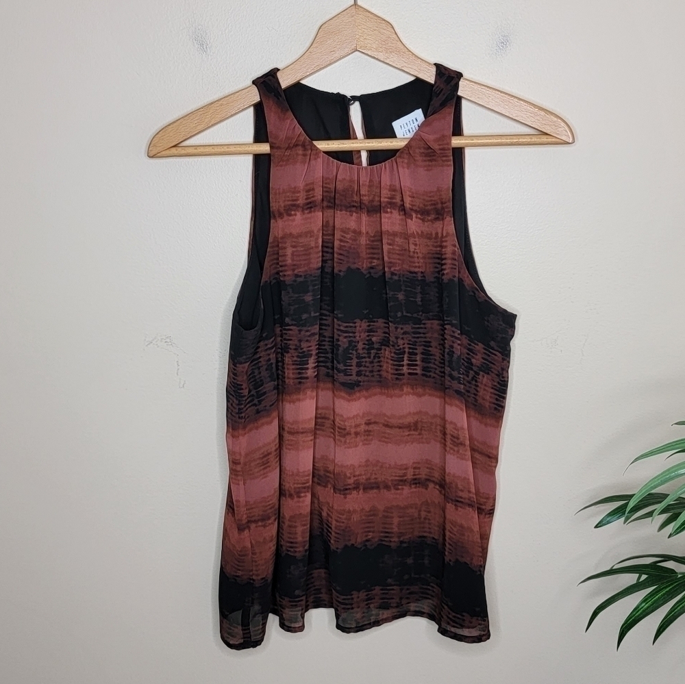Evereve Peyton Jensen Augustine Sleeveless Pleat Front Tank Blouse Size Small